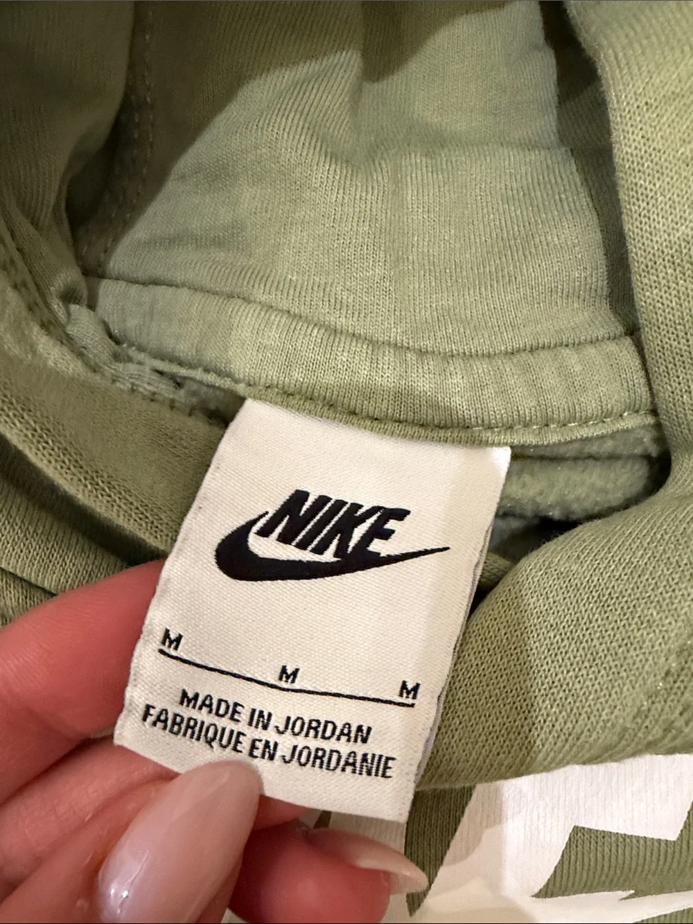 Nike Olive Green Hoodie with White Logo